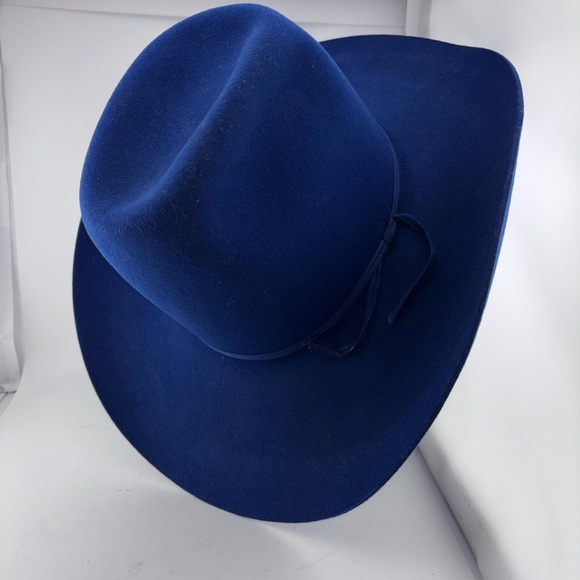 Vintage American Hat Makers Blue Cattleman Cowboy Hat Felt Size 6 7/8 - Picture 5 of 15